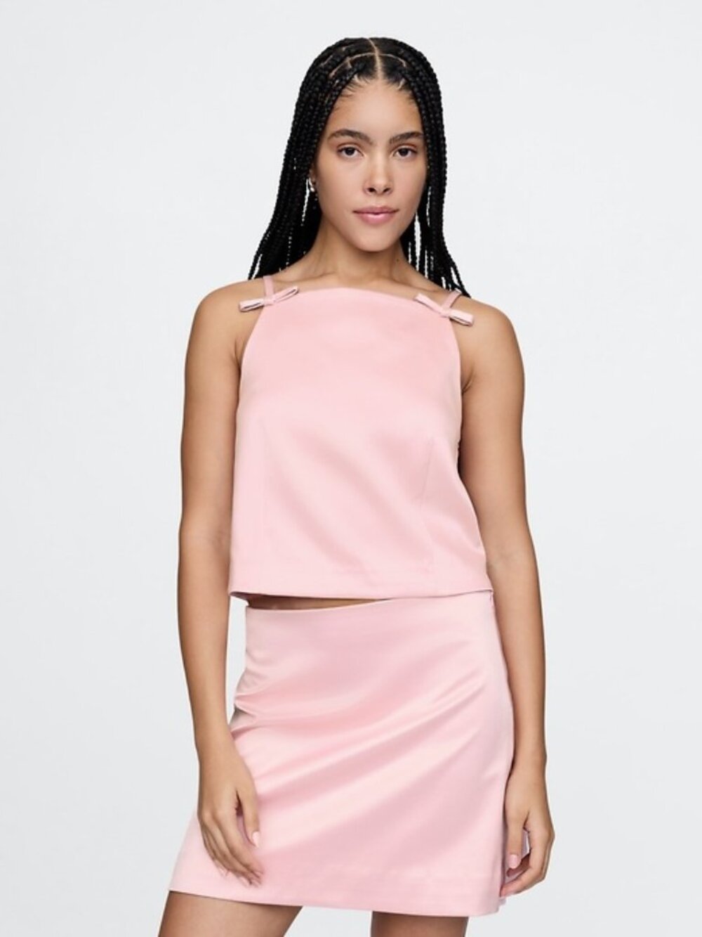 Gap Satin Square-Neck Bow Top